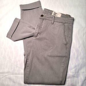 Cosmic Blue Love Womens Gray Wash Jean Pants Skinny Crop Ankle